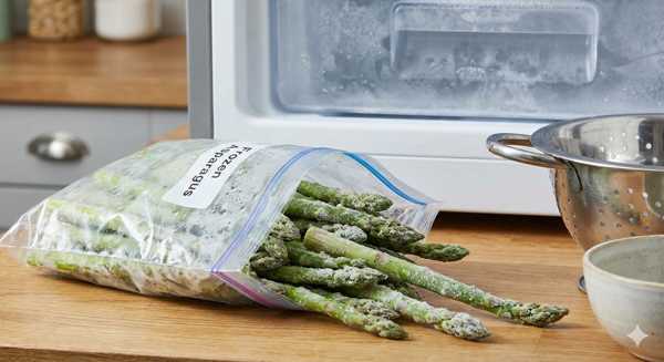diepvrieszak Bevroren asperges koken 