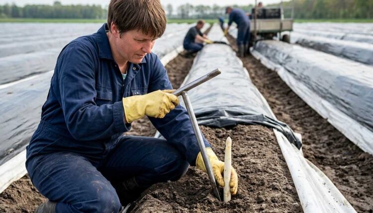 Eerste asperges uit volle grond