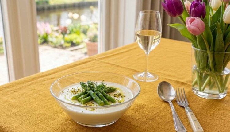 Panna cotta met asperges